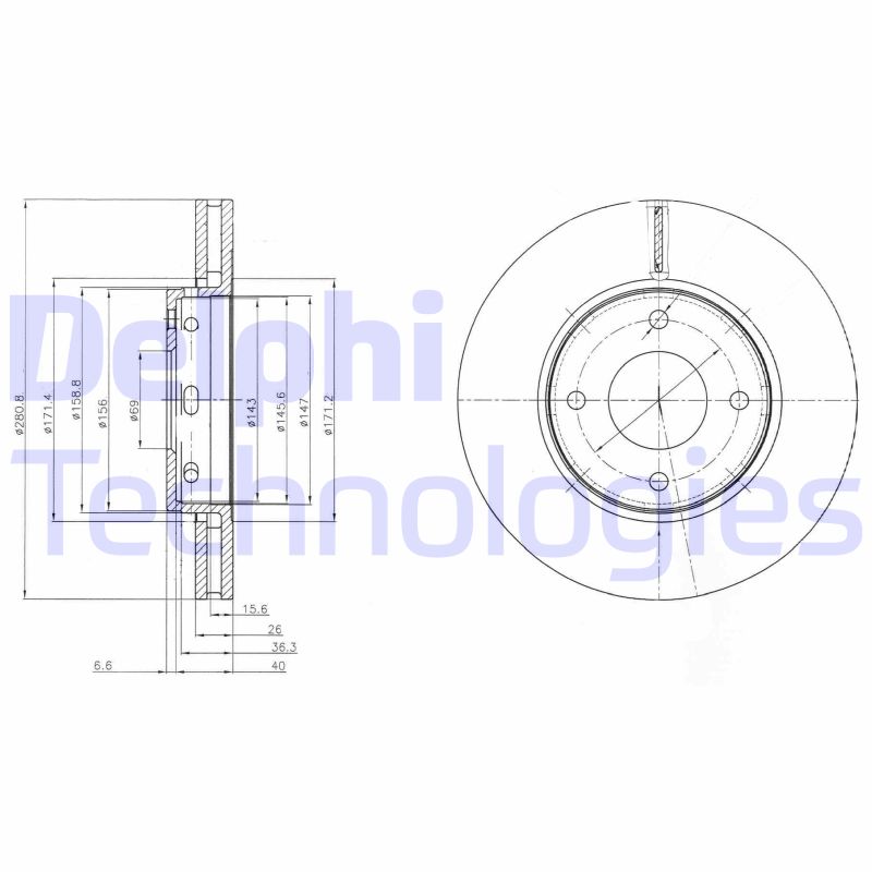 Remschijven Delphi Diesel BG4127