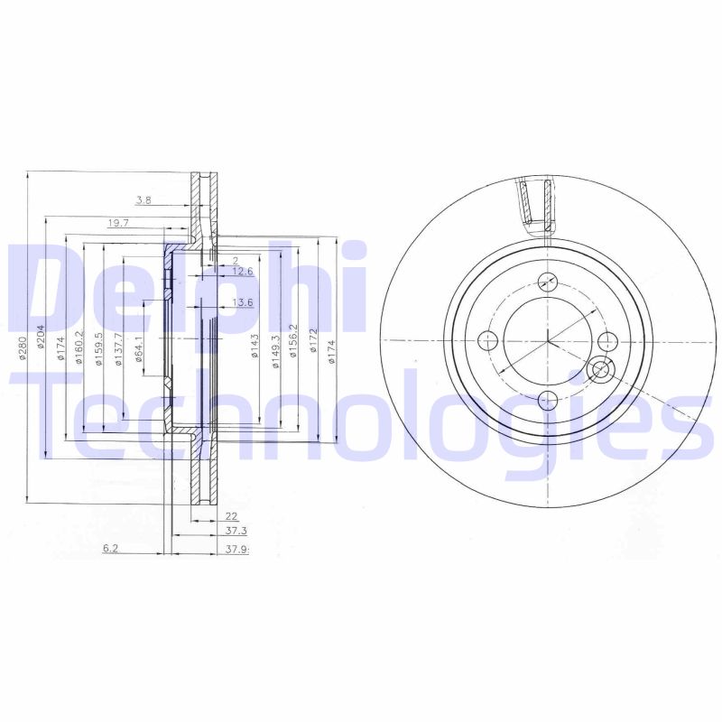Remschijven Delphi Diesel BG4146
