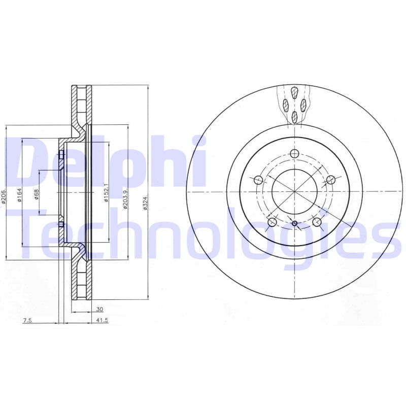 Remschijven Delphi Diesel BG4162C