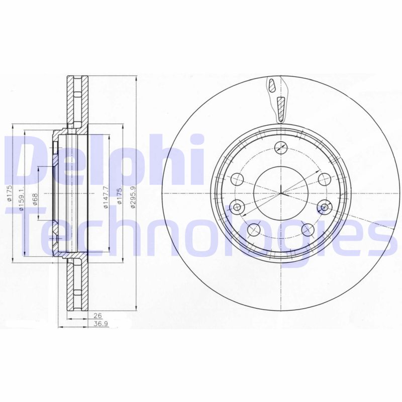 Remschijven Delphi Diesel BG4264C