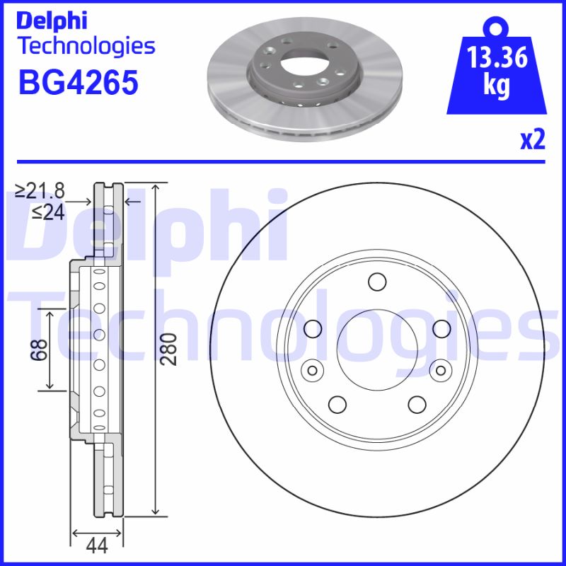 Remschijven Delphi Diesel BG4265