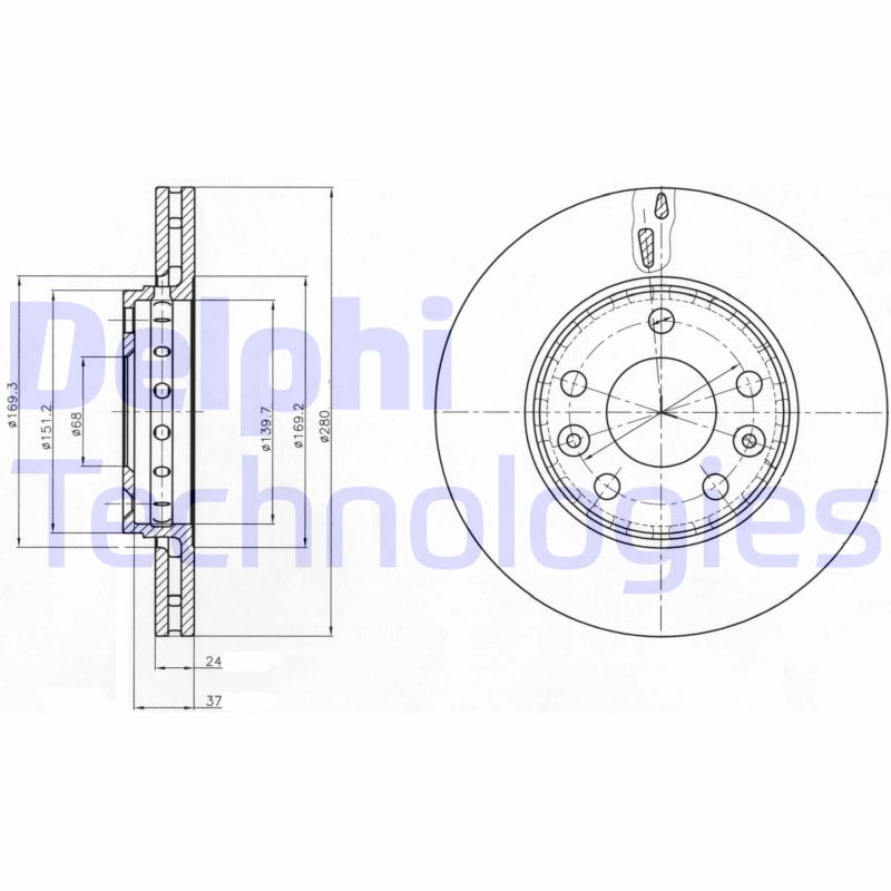 Remschijven Delphi Diesel BG4265C