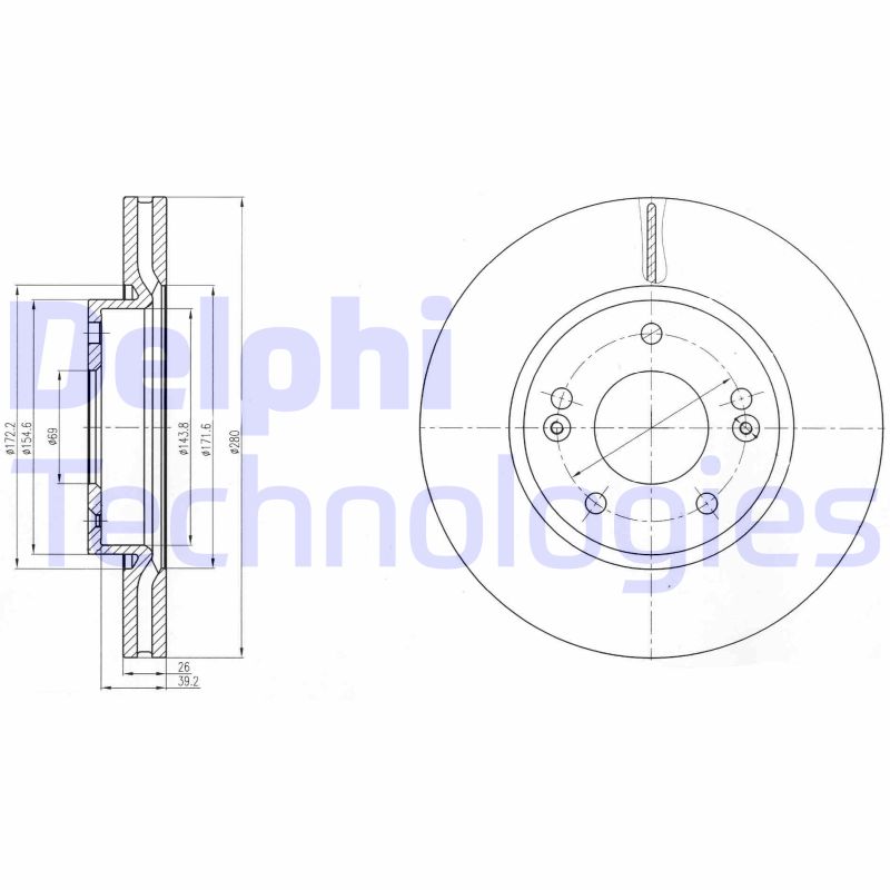 Remschijven Delphi Diesel BG4281