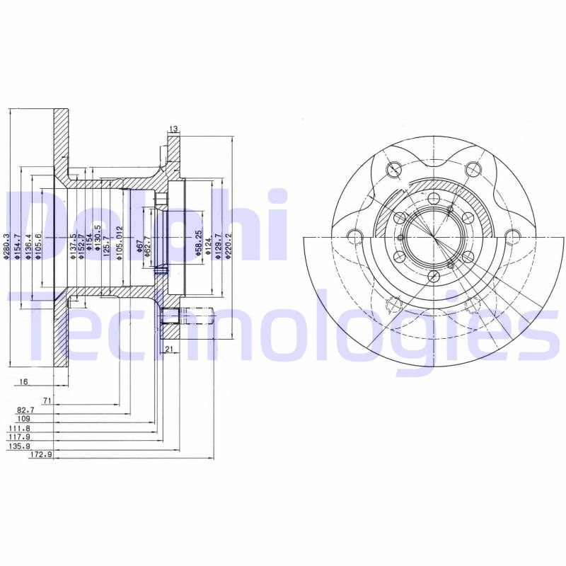 Remschijven Delphi Diesel BG429