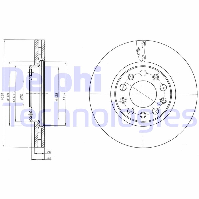 Remschijven Delphi Diesel BG4314