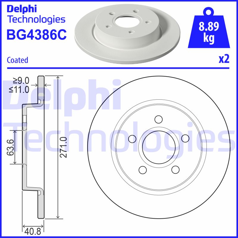 Remschijven Delphi Diesel BG4386