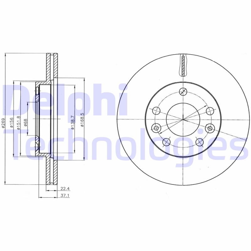 Remschijven Delphi Diesel BG4455C