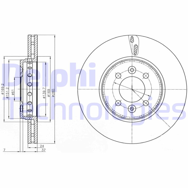 Remschijven Delphi Diesel BG4536C