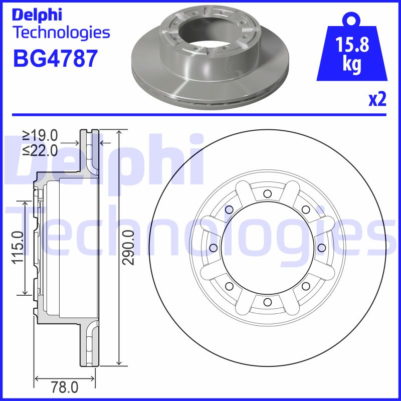 Remschijven Delphi Diesel BG4787