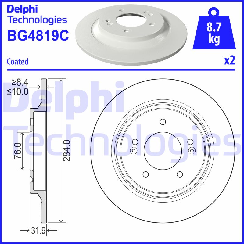 Remschijven Delphi Diesel BG4819C