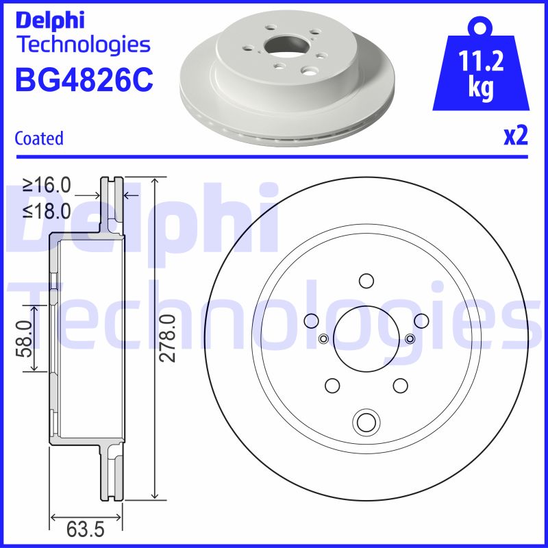 Remschijven Delphi Diesel BG4826C