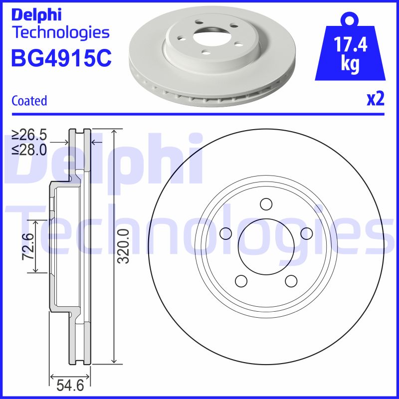 Remschijven Delphi Diesel BG4915C