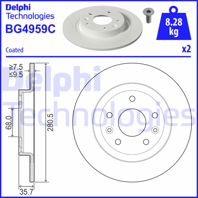 Remschijven Delphi Diesel BG4959C