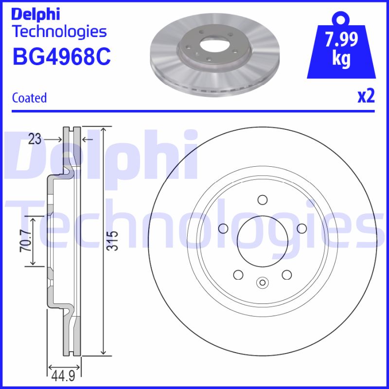 Remschijven Delphi Diesel BG4968C