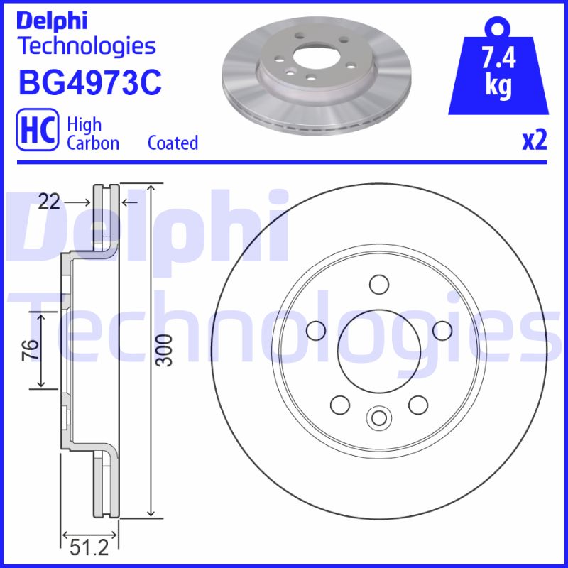 Remschijven Delphi Diesel BG4973C