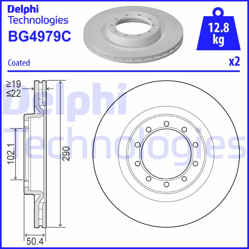 Remschijven Delphi Diesel BG4979C