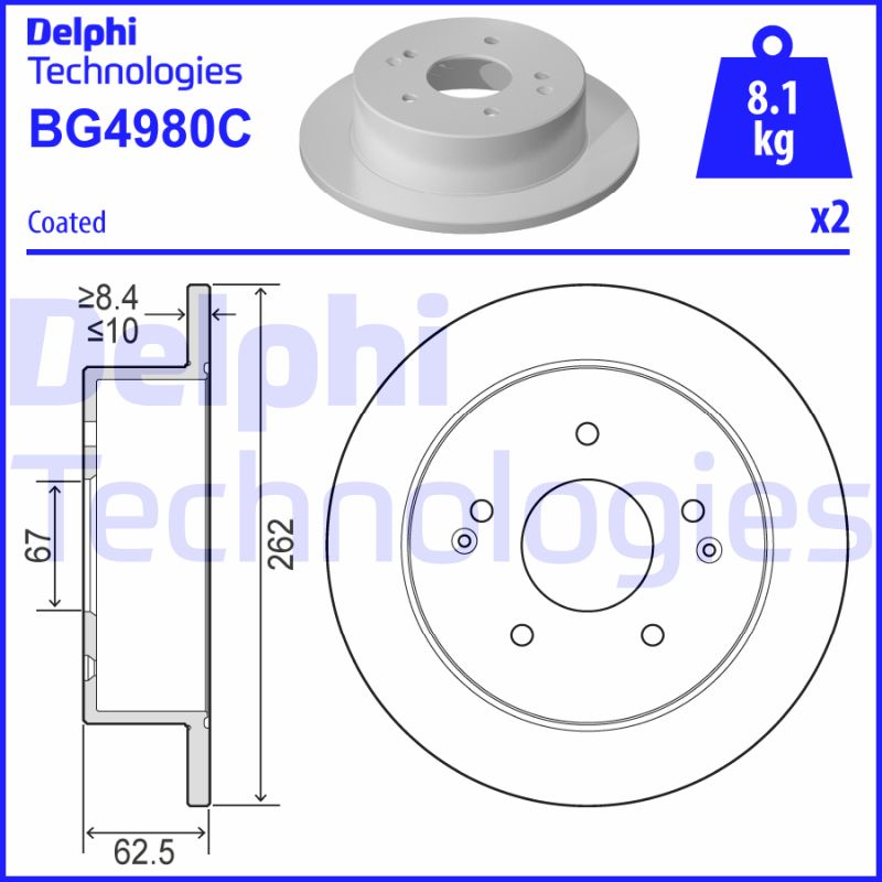 Remschijven Delphi Diesel BG4980C