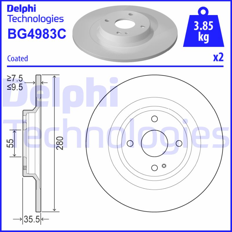 Remschijven Delphi Diesel BG4983C