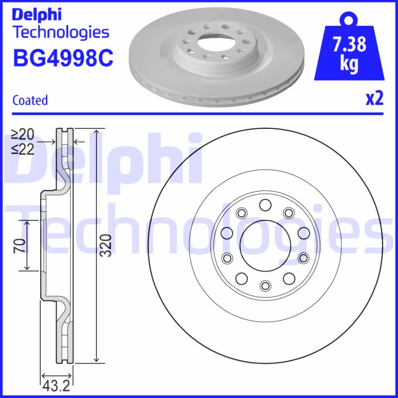 Remschijven Delphi Diesel BG4998C