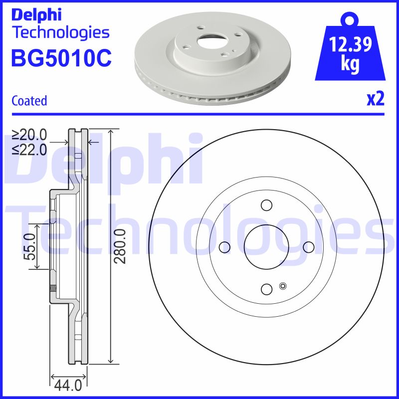 Remschijven Delphi Diesel BG5010C