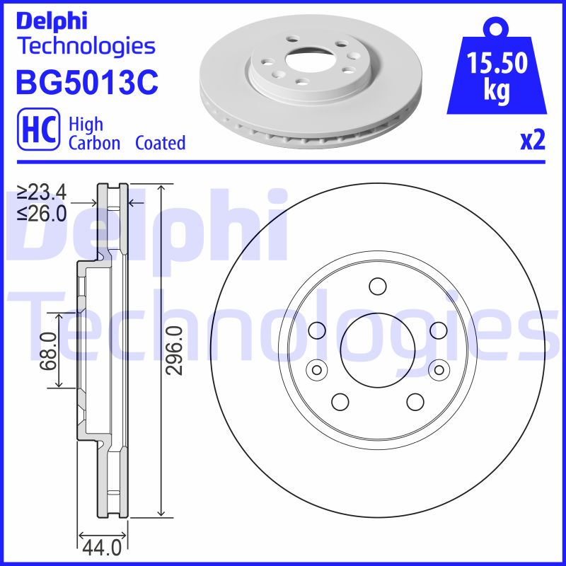 Remschijven Delphi Diesel BG5013C