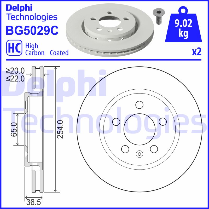 Remschijven Delphi Diesel BG5029C