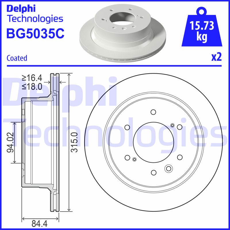 Remschijven Delphi Diesel BG5035C