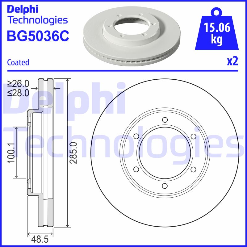 Remschijven Delphi Diesel BG5036C