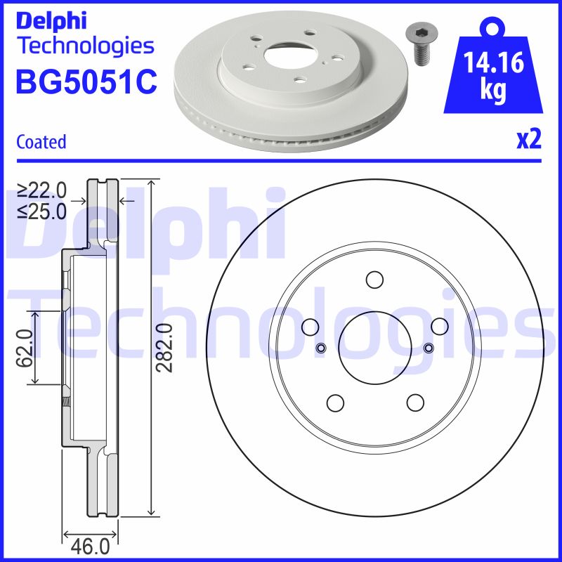 Remschijven Delphi Diesel BG5051C