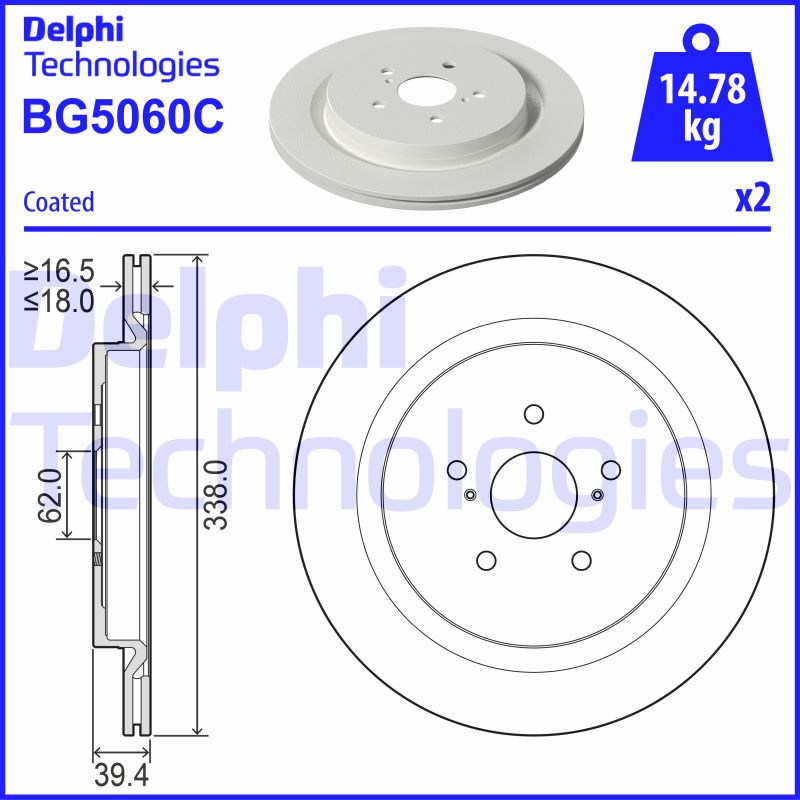 Remschijven Delphi Diesel BG5060C