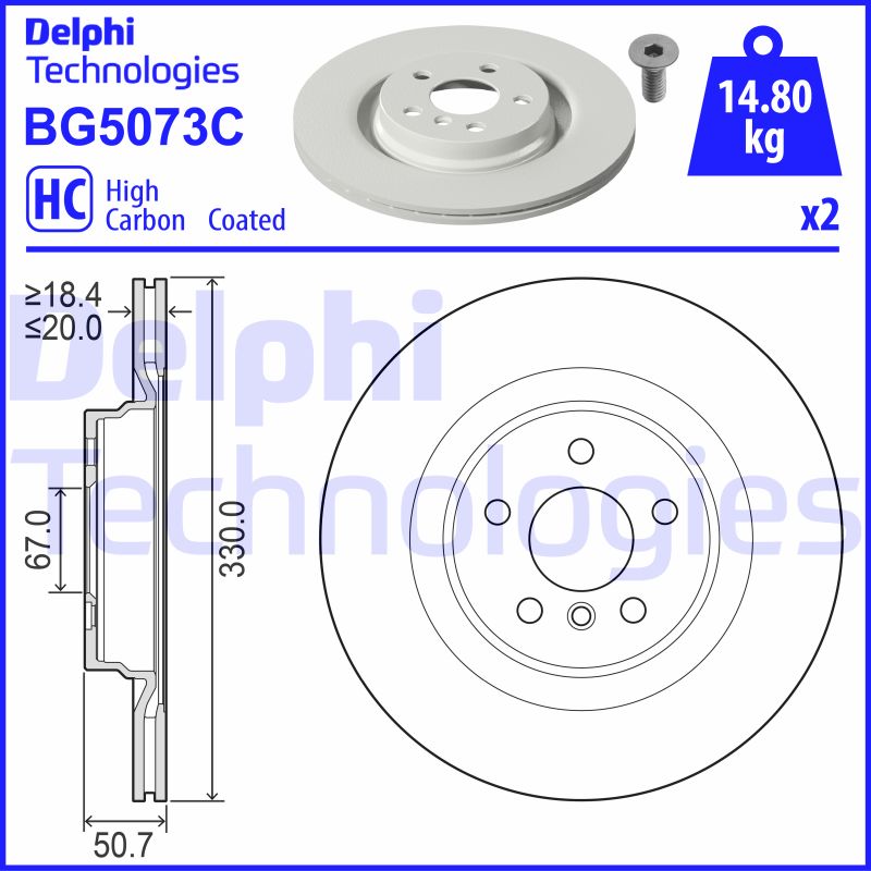 Remschijven Delphi Diesel BG5073C