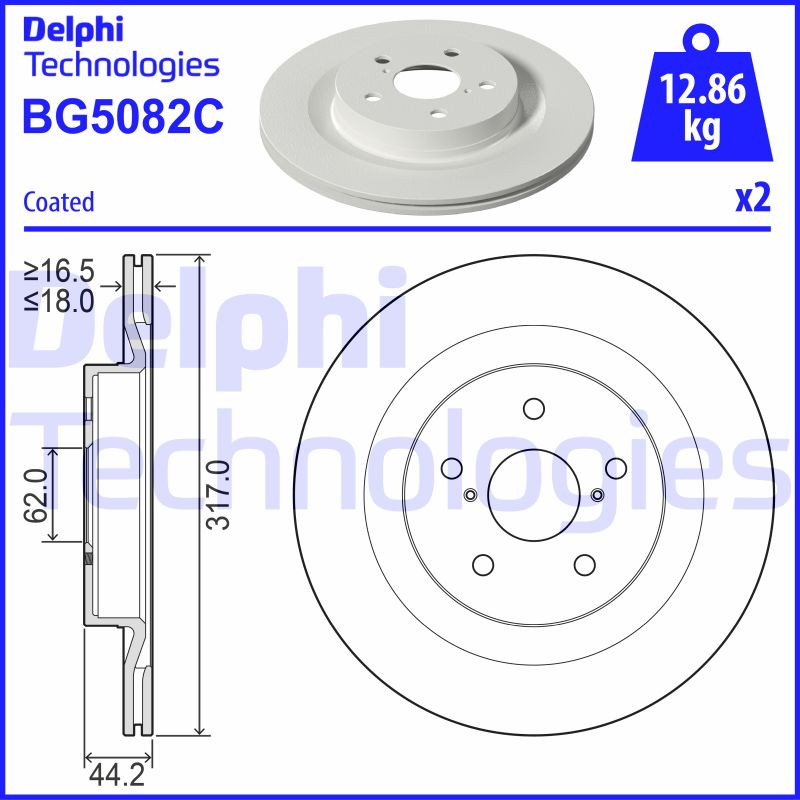 Remschijven Delphi Diesel BG5082C