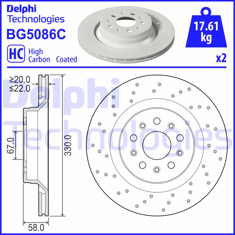 Remschijven Delphi Diesel BG5086C