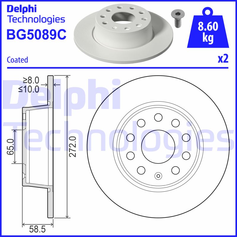 Remschijven Delphi Diesel BG5089C