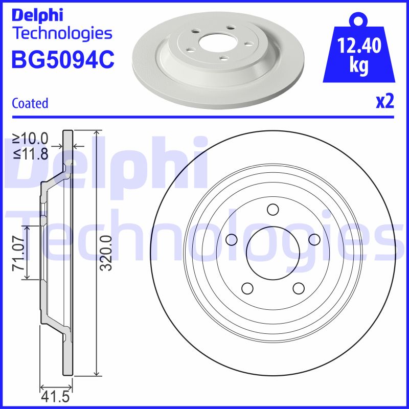 Remschijven Delphi Diesel BG5094C