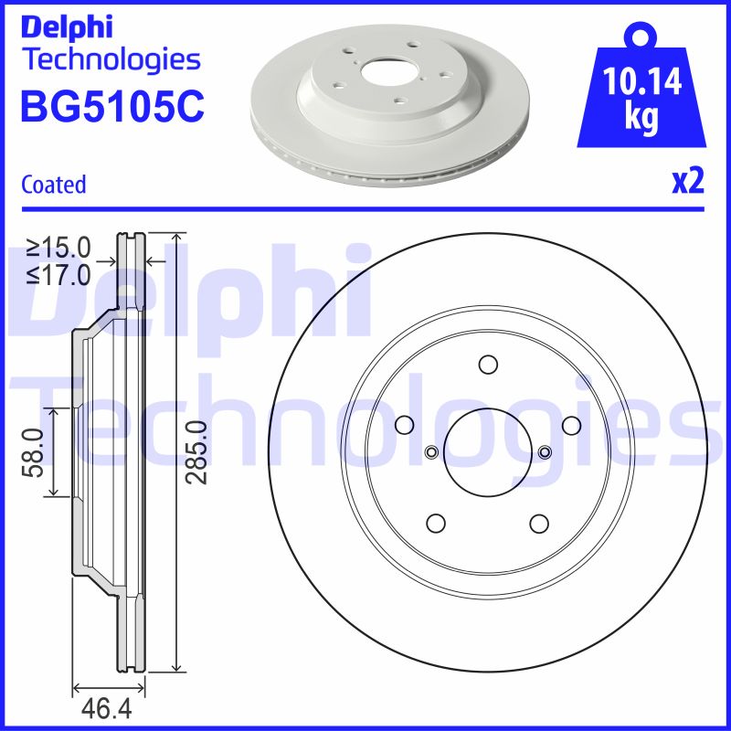 Remschijven Delphi Diesel BG5105C