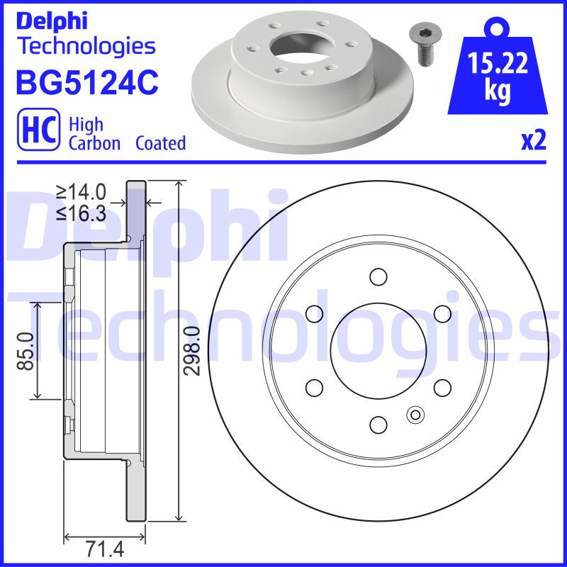Remschijven Delphi Diesel BG5124C
