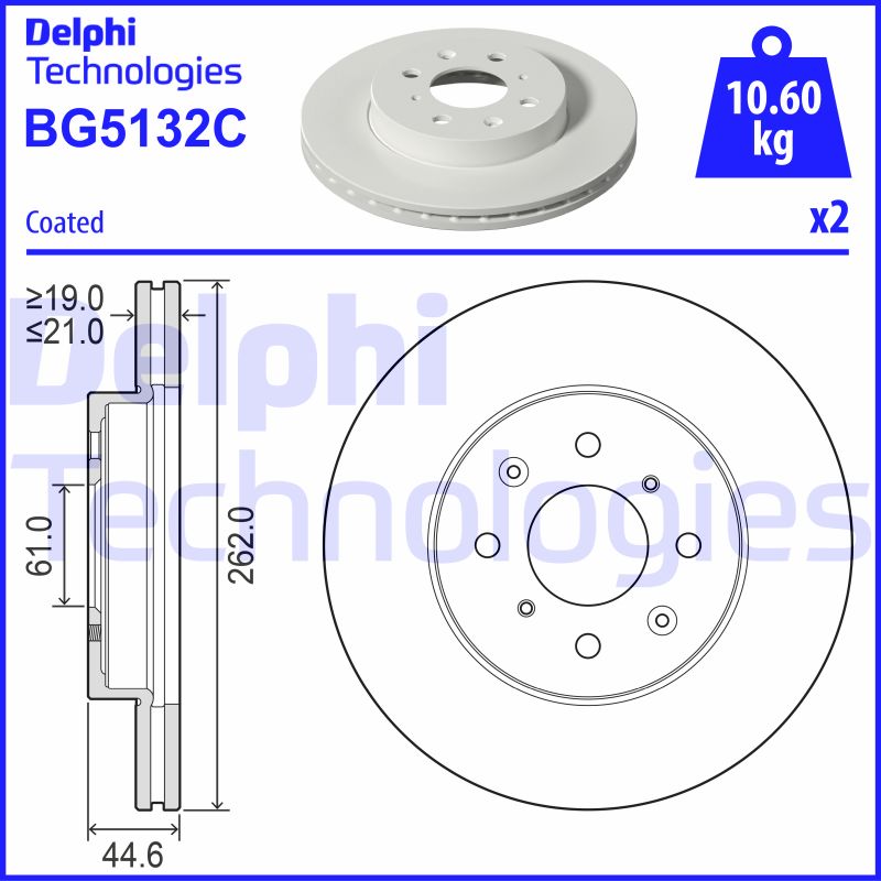 Remschijven Delphi Diesel BG5132C