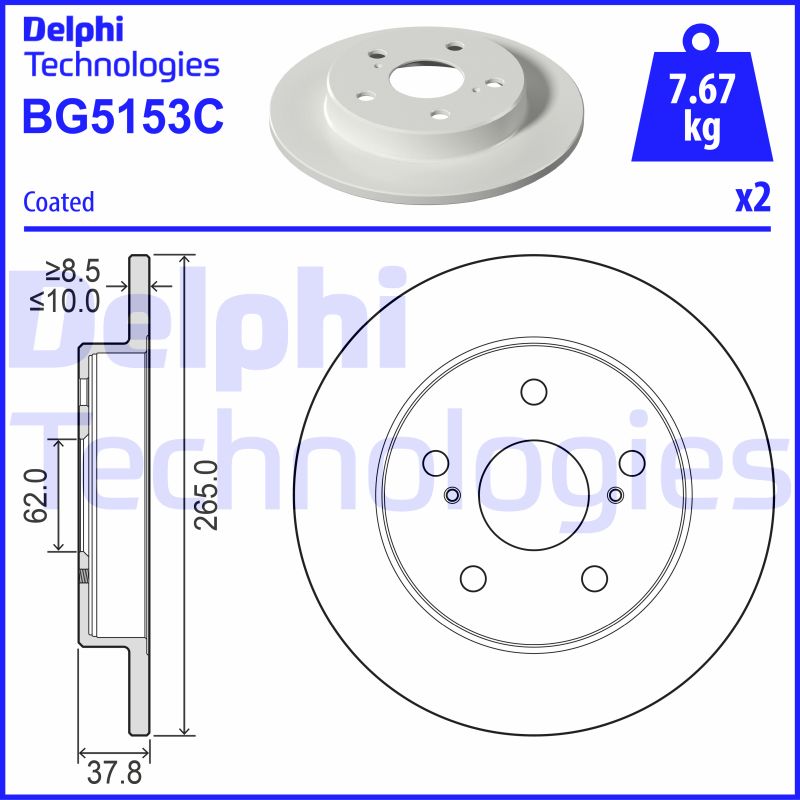 Remschijven Delphi Diesel BG5153C