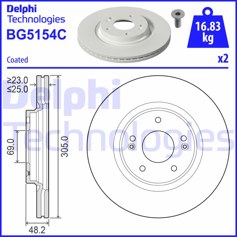 Remschijven Delphi Diesel BG5154C