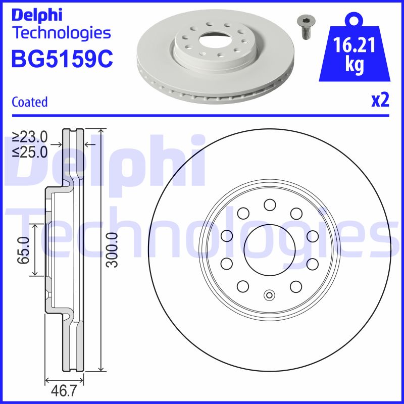 Remschijven Delphi Diesel BG5159C