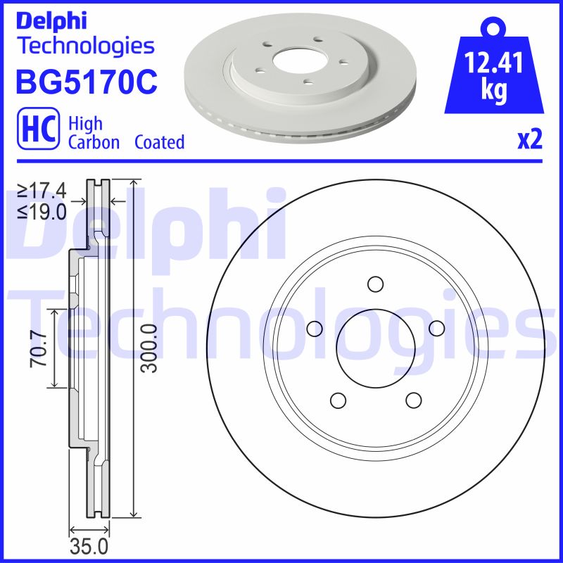 Remschijven Delphi Diesel BG5170C