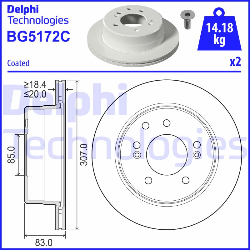 Remschijven Delphi Diesel BG5172C