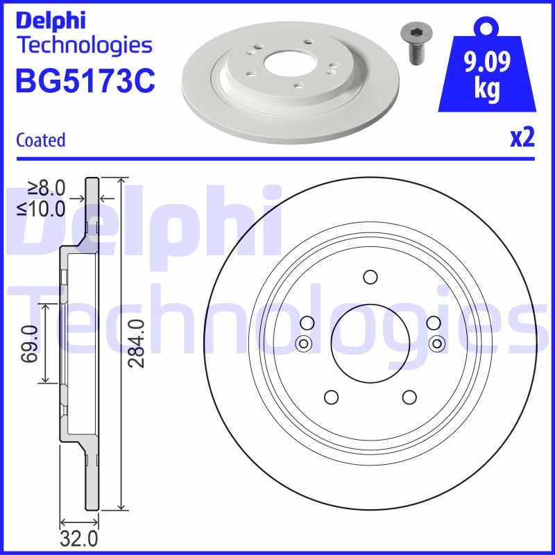 Remschijven Delphi Diesel BG5173C