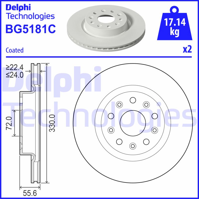 Remschijven Delphi Diesel BG5181C