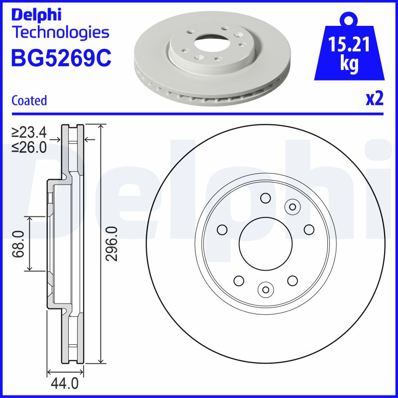 Remschijf Delphi Diesel BG5269C