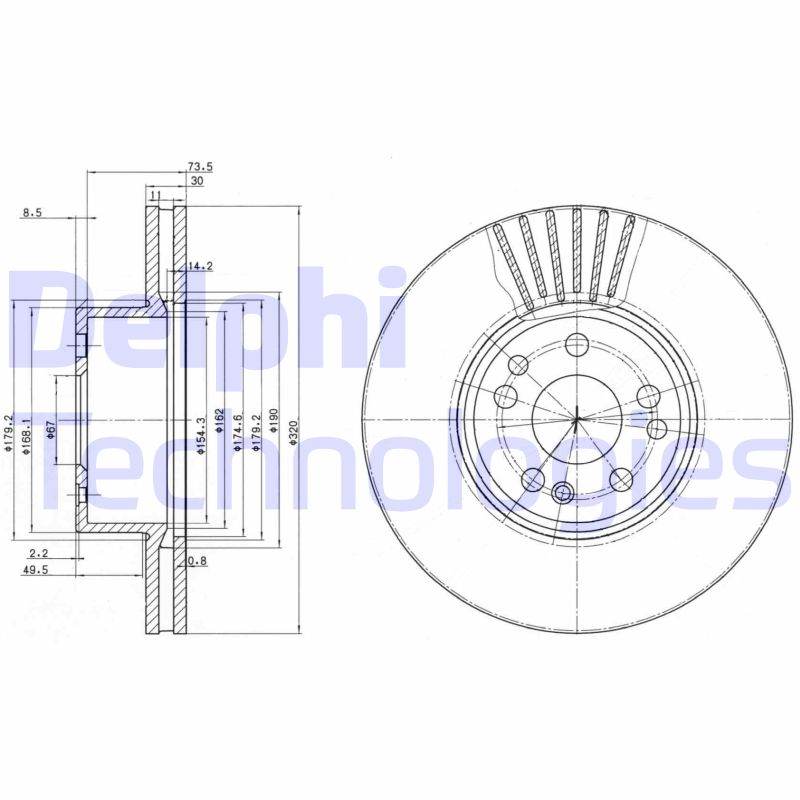 Remschijven Delphi Diesel BG739