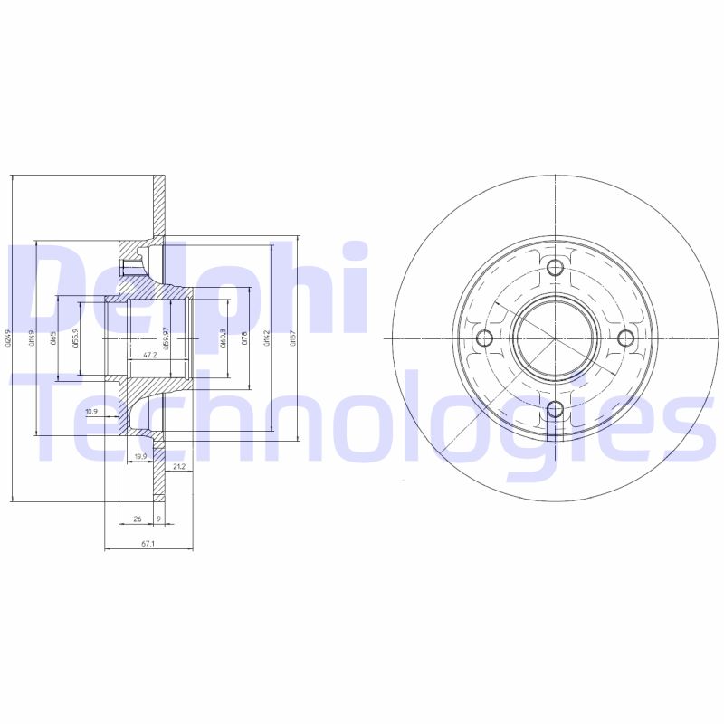 Remschijven Delphi Diesel BG9021RS