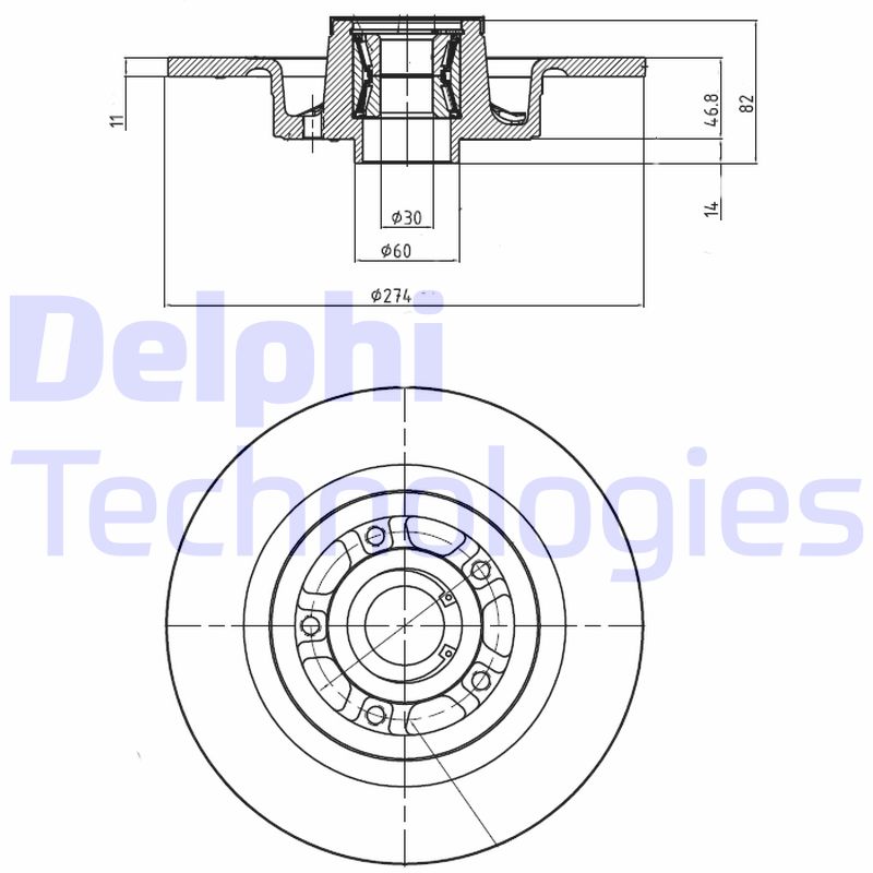 Remschijven Delphi Diesel BG9026RS