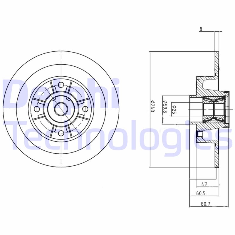 Remschijven Delphi Diesel BG9028RS